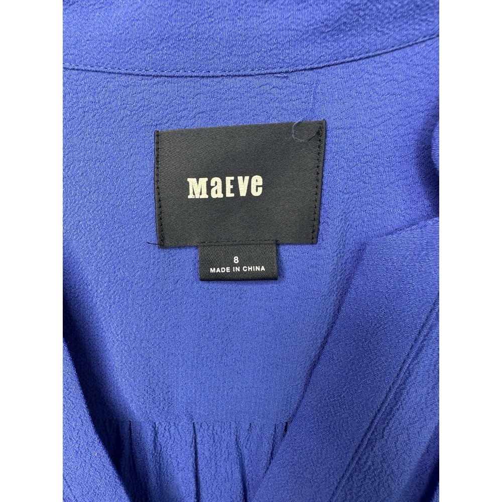 Anthropologie Maeve Taryn Crepe Shift Dress Womens Size 8 Royal Blue - Picture 6 of 12